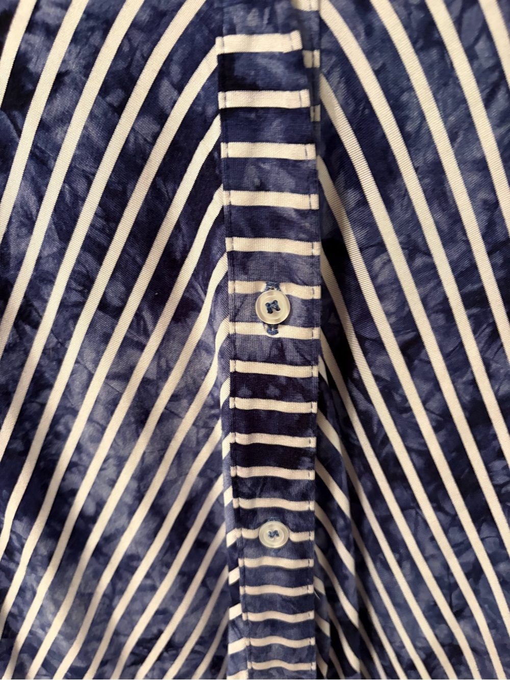 Joseph Ribkoff Blue White Diagonal Stripe Button Front Tunic Size 14 - Picture 6 of 11
